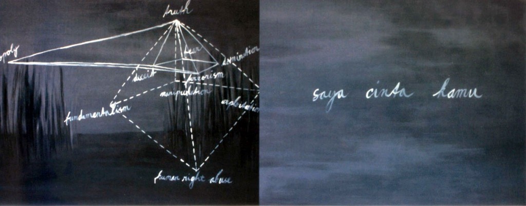 Saya Cinta Kamu, 2005, Acrylic on canvas, 100 x 130 cm x 2. 