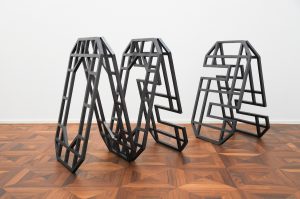 OOOSSS, 2016, 80x50 cm each, painted wood & hinges,