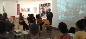 Angela Hijjas speaking at the Res Artis Meeting of Southeast Asian Arts Residency 2016