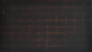 Improvisation of Chances Repeating Scars, 2016, iron oxide on canvas, 240 x 137cm